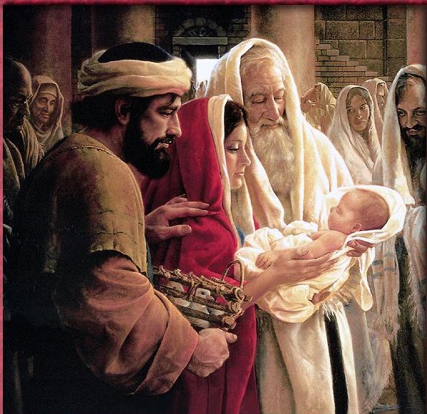 pictures of jesus as a baby. Simeon blessing the baby Jesus in Jerusalem.